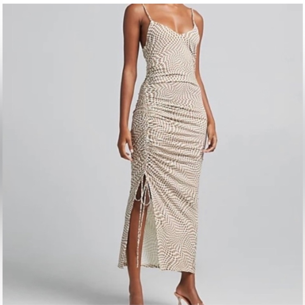 NWT SPAGHETTI STRAP RUCHED MAXI DRESS - Picture 1 of 12